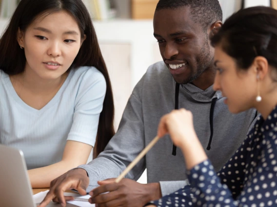 students at a computer